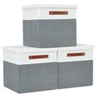 Cesta de armazenamento DECOMOMO Storage Cubes com tampa 28x28x28cm, pacote com 3