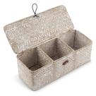 Cesta de armazenamento DECRAFTS Seagrass com tampa retangular pequena