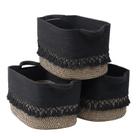 Cesta de armazenamento Degeyoyo, pacote com 3, corda grande de algodão boho 38x25x22cm
