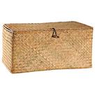 Cesta de armazenamento DOKOT Retangular Seagrass com tampa amarela S