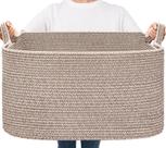 Cesta de Armazenamento Goodpick em Algodão Trançado Marrom - 55x38x30cm