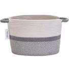Cesta de armazenamento Hinwo Oval Cotton Rope 33x26x25cm em branco/cinza Cesta de armazenamento Hinwo Oval Cotton Rope 33x26x25cm em branco/cinza