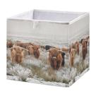 Cesta de armazenamento linqin Scottish Highland Cow Print Cube