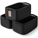 Cesta de armazenamento Maxuni Set 3 Woven Rope 35x18x17cm preta Cesta de armazenamento Maxuni Set 3 Woven Rope 35x18x17cm preta