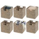 Cesta de armazenamento MDesign Woven Hyacinth Cube Organizer, pacote com 6