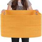 Cesta de armazenamento MEGASKET, corda de algodão extra grande em tecido laranja Cesta de armazenamento MEGASKET, corda de algodão extra grande em tecido laranja