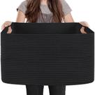 Cesta de Armazenamento MEGASKET Extra Grande Retangular - Algodão Preto