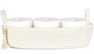 Cesta de armazenamento Mkono Small para vaso sanitário de algodão branco
