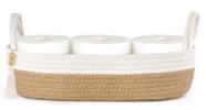 Cesta de armazenamento Mkono Small Toilet Tank Top Boho marrom/branca