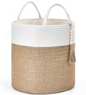 Cesta de armazenamento Mkono Woven Rope com decoração de miçangas de madeira Cesta de armazenamento Mkono Woven Rope com decoração de miçangas de madeira