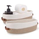 Cesta de armazenamento Oradrem Cotton Rope para decoração de banheiro 13x5,9x4cm