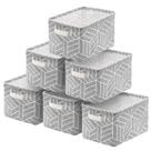 Cesta de armazenamento: organizador de tecido dobrável CROWNED 28x20x16 cm x6