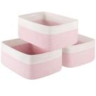 Cesta de armazenamento: organizador de tecido OIASKET, 38x29x17 cm, rosa, pacote com 3 Cesta de armazenamento: organizador de tecido OIASKET, 38x29x17 cm, rosa, pacote com 3