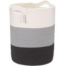 Cesta de armazenamento Sea Team Large Cotton Rope branca e cinza