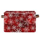 Cesta de armazenamento senya Christmas Red com padrão de flocos de neve