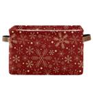 Cesta de armazenamento Senya Christmas Snowflakes, tela vermelha 38x28x24cm