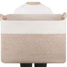 Cesta de Armazenamento SIXDOVE para Edredom - Grande, Marrom e Branco Cesta de Armazenamento SIXDOVE para Edredom - Grande, Marrom e Branco