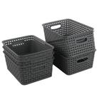 Cesta de armazenamento Teyyvn Plastic 10,03x7,59x4,09 Pacote com 6 unidades cinza