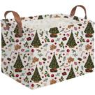 Cesta de árvore de Natal retangular FXOCSHE 38x25x23 cm Impermeável