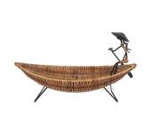 Cesta de barco, artesanato antigo e moderno, estilo asiático, tranquilidade