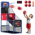Cesta de basquete infantil M SANMERSEN LED, placar de 141 cm