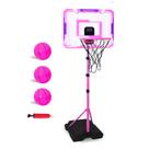 Cesta de Basquete Infantil Nattork Altura Ajustável com 3 Bolas