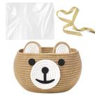Cesta de bebê Zopeal Bear, corda de algodão tecida 26,7 x 21,6 cm, cáqui