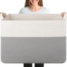 Cesta de Cobertor OIASKET XXXL Grande (108L) - Armazenamento de Algodão Cinza