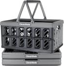 Cesta de Compras Dobrável CleverMade 24L (Kit com 3) - Cor Pedra
