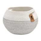 Cesta de corda de algodão Goodpick 25x21 cm branca redonda