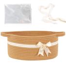 Cesta de corda tecida HomeyPine 30x20x13cm Presente para bebês com laço