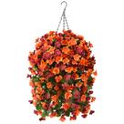 Cesta de flores artificiais para plantas suspensas falsas INQCMY