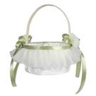 Cesta de flores de casamento branca elegante com renda e rosa