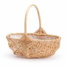 Cesta de flores de casamento em rattan marrom médio com forro de plástico