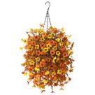 Cesta de flores de plantas suspensas artificiais para decoração de outono