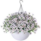Cesta de flores suspensas artificiais HyeFlora White Daisy Cesta de flores suspensas artificiais HyeFlora White Daisy