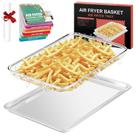 Cesta de fritadeira Air Fryer QPMR 48x30cm em aço inoxidável antiaderente