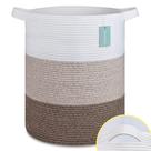 Cesta de Lavanderia BOSROTY 72L - Grande, para Berçário (Branco/Marrom)