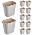 Cesta de lixo Rubbermaid Commercial, pacote com 12 unidades de plástico bege de 12,3 litros