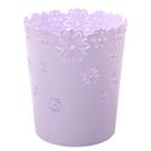 Cesta de lixo Scakbyer Hollow Flower Shape Plastic, sem tampa, roxo