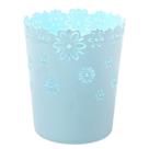 Cesta de lixo Scakbyer Hollow Flower Shape Plastic Tampa Azul