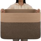 Cesta de manta de corda de algodão OIAHOMY 108L 64x40x40cm