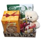 Cesta De Natal Presente Times Futebol Chocolates Urso Toalha