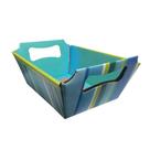 Cesta de Papel Listras Verde 16cm x 12cm x 10cm