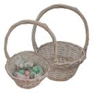 Cesta de Páscoa Redonda com Alça - 2 Peças
