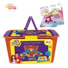 Cesta de Pic Nic Maria Clara e Jp 16 Peças Faz de Conta Série Brinquedos de Menina Elka