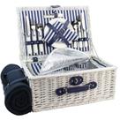 Cesta de Picnic HappyPicnic de Mimbre para 4 Personas con Nevera