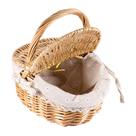 Cesta de picnic Kichvoe 1 de mimbre verde con tapa 26x18x15 cm