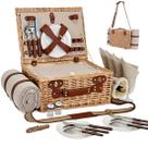 Cesta de Picnic SatisInside con Manta y Bolsa Térmica para 4 Personas