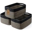 Cesta de prateleira Maxuni, pacote com 3 cordas de algodão 30x20x13 cm, preta Cesta de prateleira Maxuni, pacote com 3 cordas de algodão 30x20x13 cm, preta